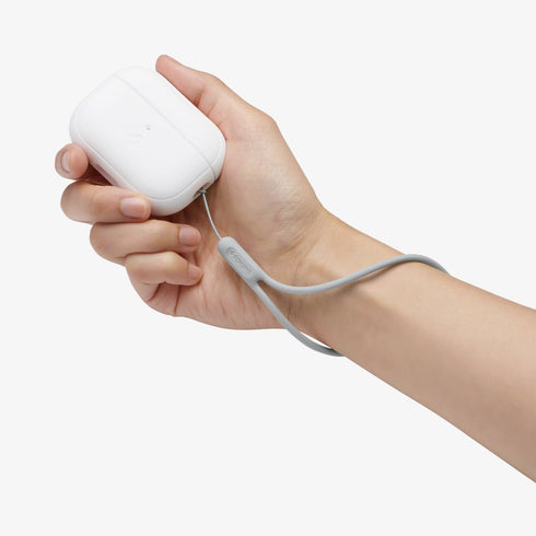 ACS05479 - Apple AirPods Pro 2 Case Silicone Fit + strap in black showing the front and side with strap